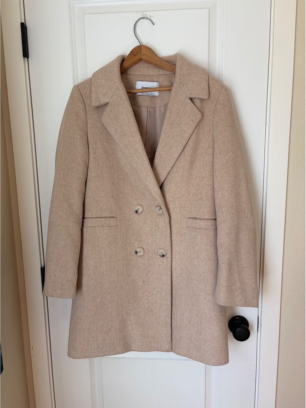 ASOS Beige Wool-Style Coat | Size S